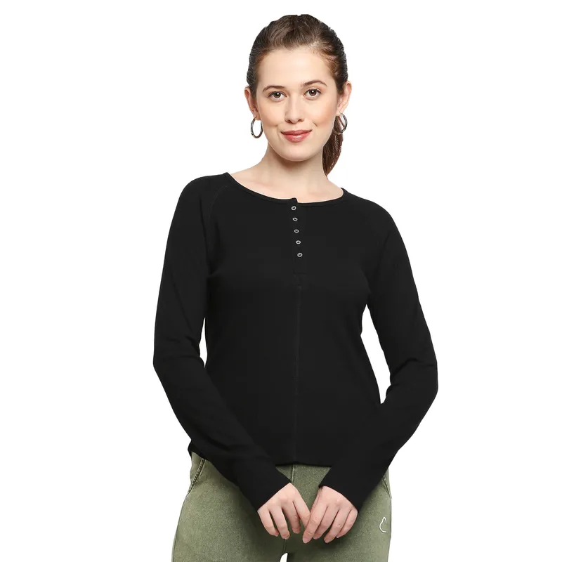Maroon Slim Fit Women's Long Sleeve Cropped T-Shirt By Being Human Clothing
